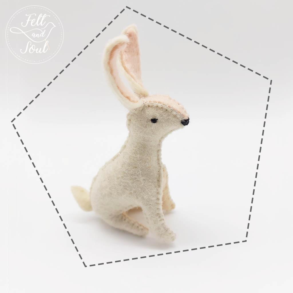 Felt and Soul - Nyuszi gyapjú filc figura letölthető szabásminta